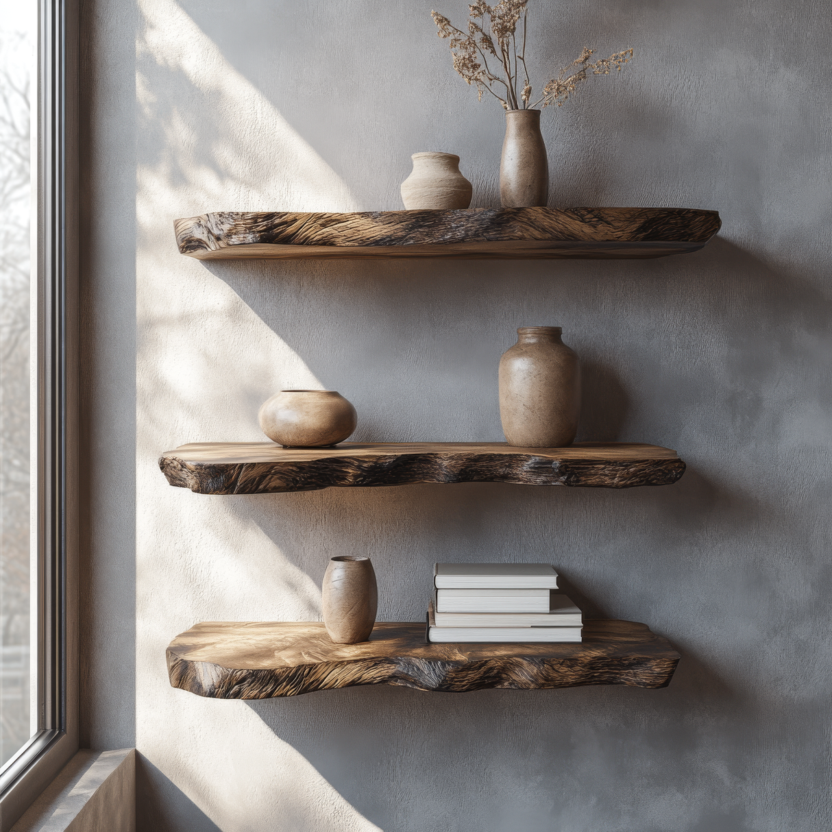 Kaldren Live Edge Solid Wood Floating Shelf SPA235332 - Timberustic Floating Shelf