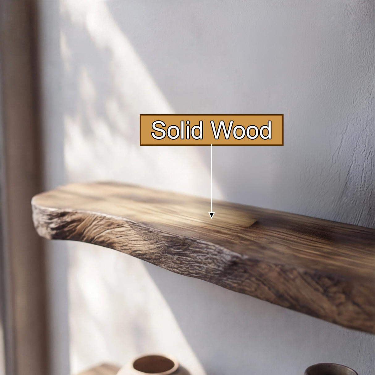 Kaldren Live Edge Solid Wood Floating Shelf SPA235332 - Timberustic Floating Shelf