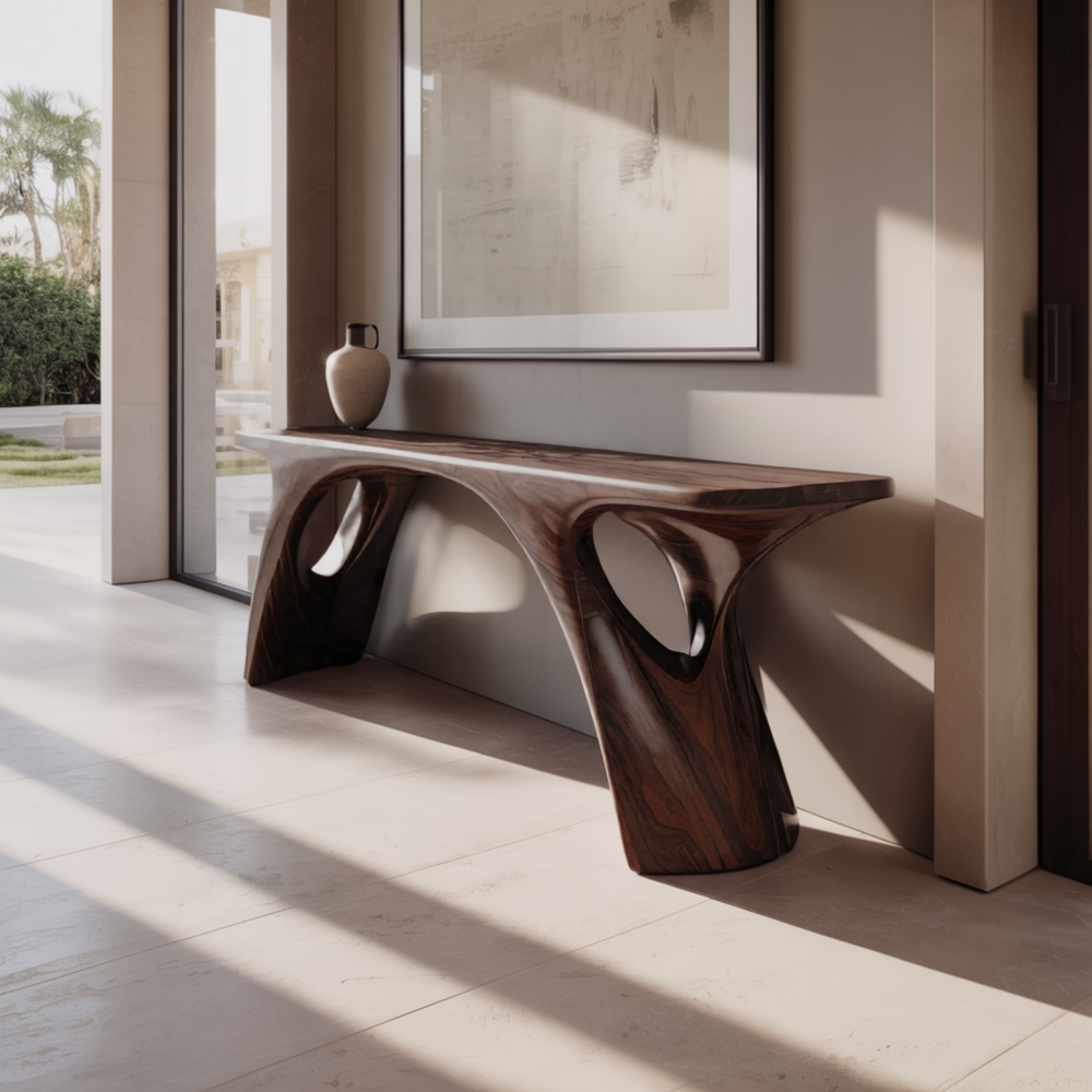 Kaori Modern Organic Sculptural Console Table