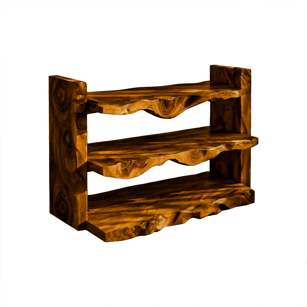 Kavaro Live Edge Solid Wood Shoe Rack Brown - Timberustic Shoe Rack