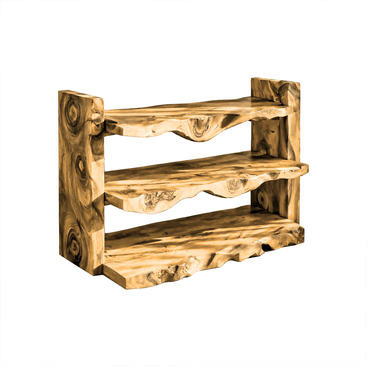 Kavaro Live Edge Solid Wood Shoe Rack Natural Oak - Timberustic Shoe Rack