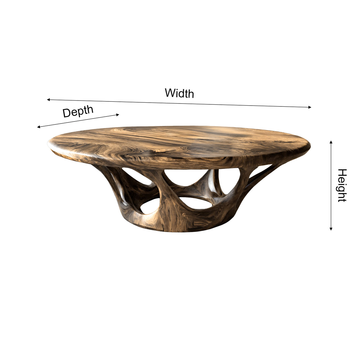 Kavryn Sculpted Solid Wood Round Coffee Table - Timberustic Coffee Table