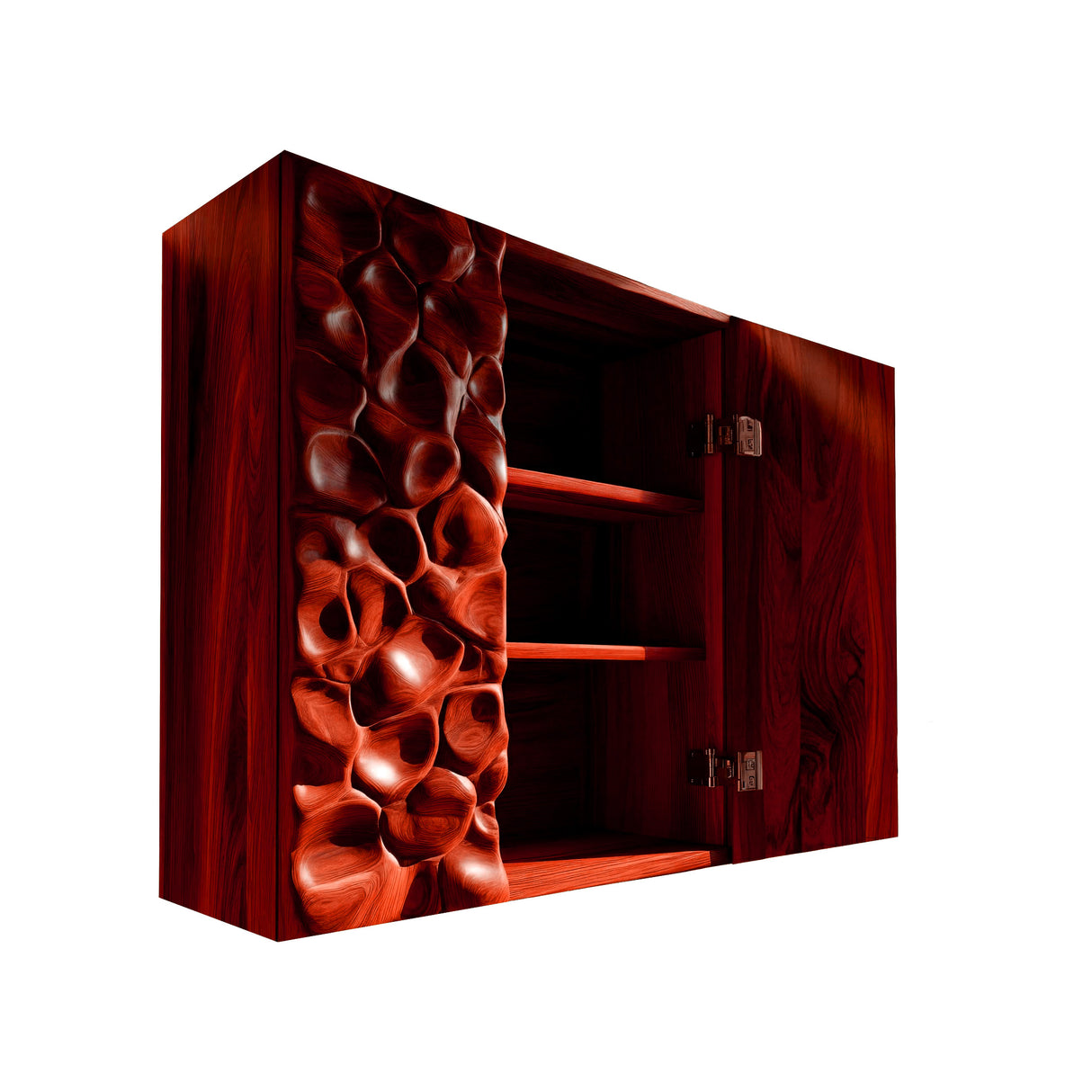 Korren Sculpted Solid Wood Floating Bathroom Cabinet Mahogany - Timberustic Floating Bathroom Cabinet