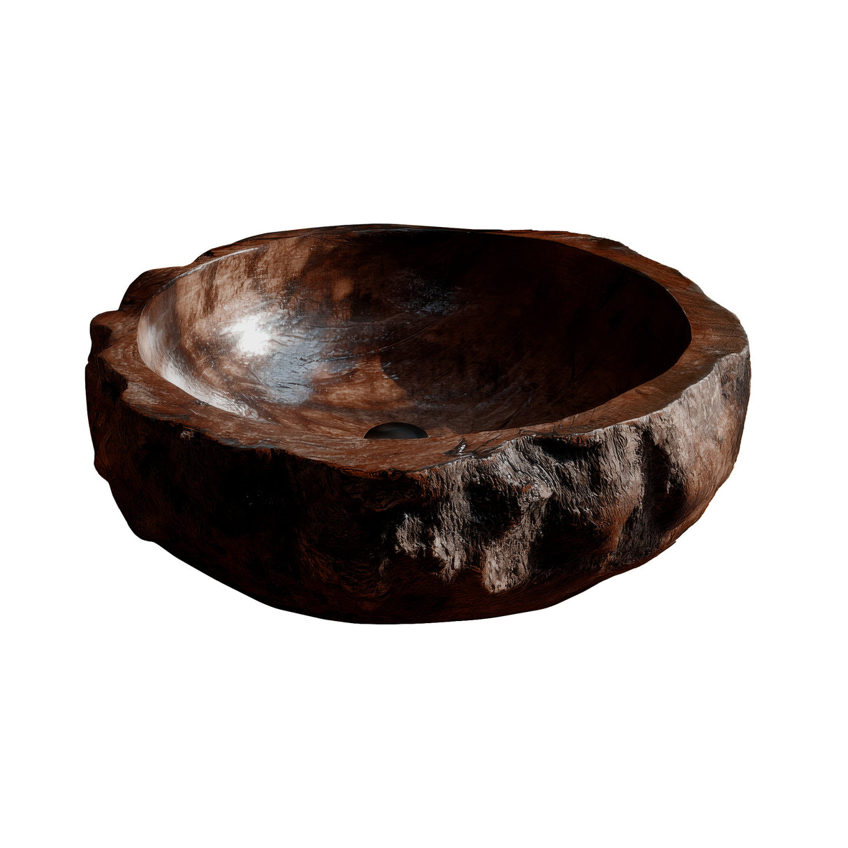 Korvath Live Edge Solid Wood Vessel Sink Dark Walnut - Timberustic Vessel Sinks