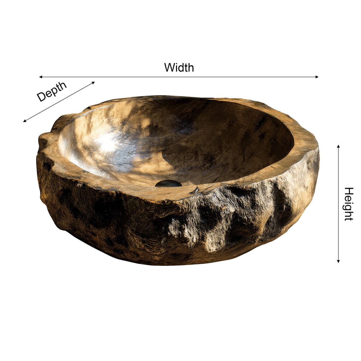 Korvath Live Edge Solid Wood Vessel Sink - Timberustic Vessel Sinks
