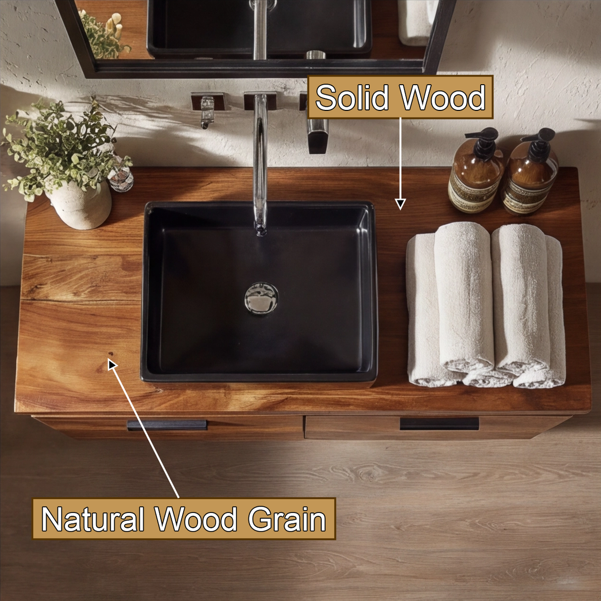 Korven Solid Wood Floating Bathroom Vanity with Drawers - Timberustic Floating Bathroom Vanity With Drawers