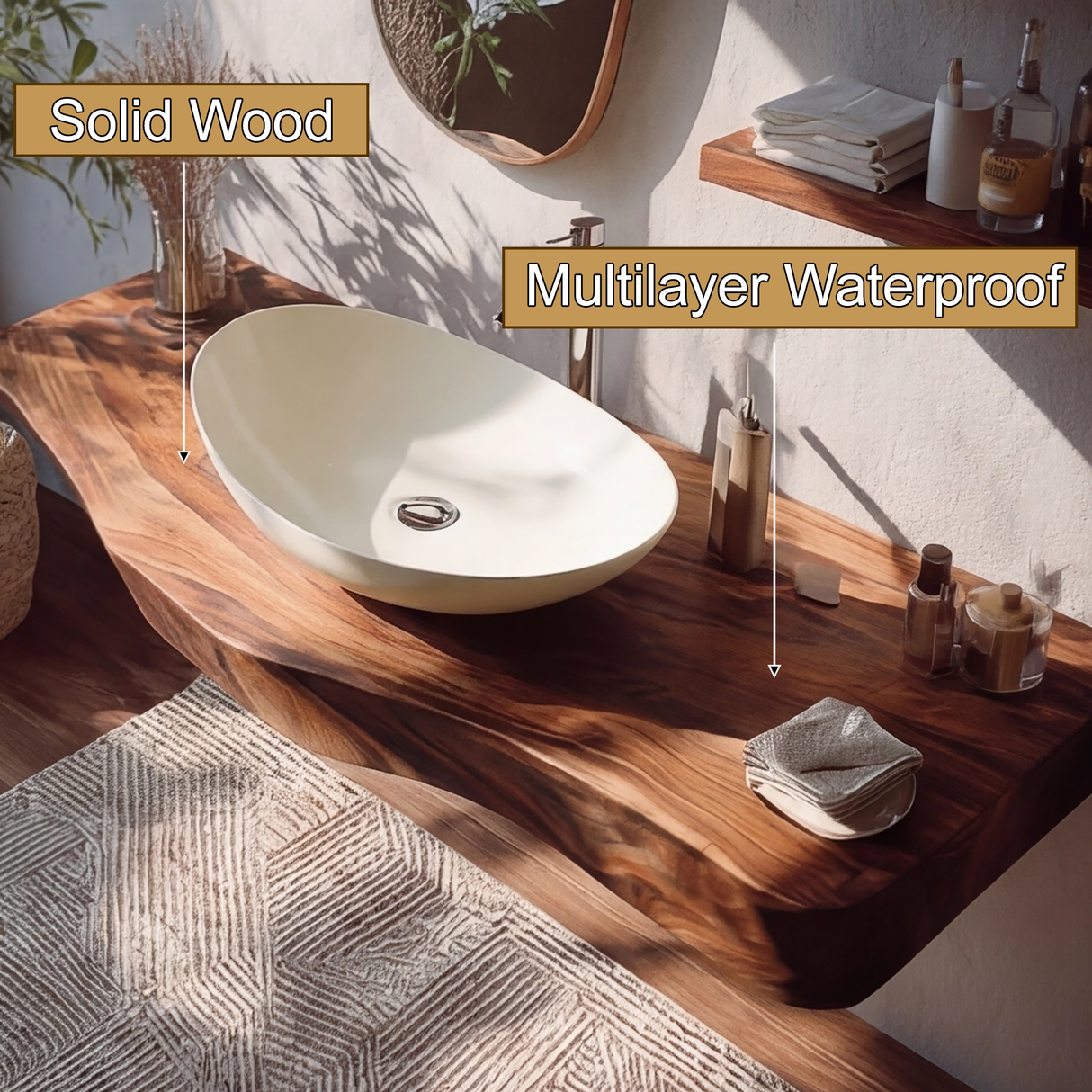 Korveth Live Edge Solid Wood Floating Bathroom Vanity SPA965869 - Timberustic Floating Bathroom Vanity