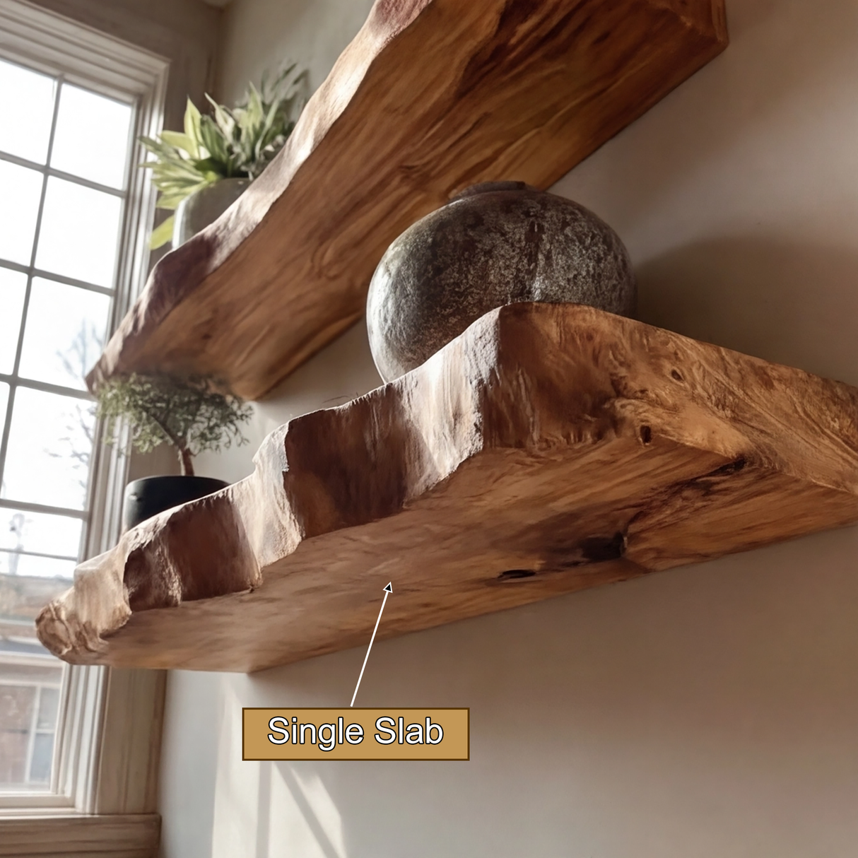 Korvyn Live Edge Solid Wood Floating Shelf SPA209520 - Timberustic Floating Shelf