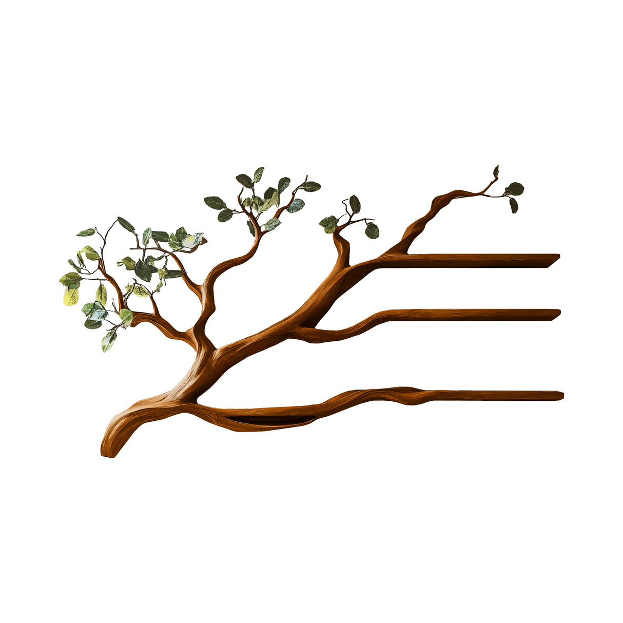 Lignara Live Edge Solid Wood Tree-Inspired Bookshelf Brown - Timberustic Tree Bookshelf