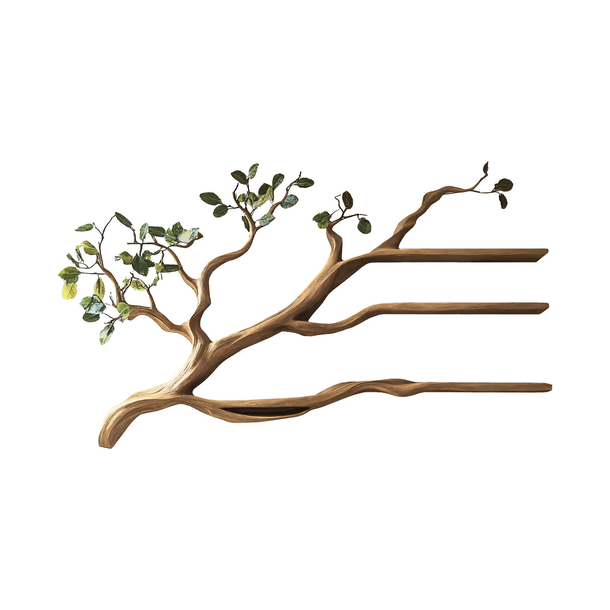 Lignara Live Edge Solid Wood Tree-Inspired Bookshelf Natural Oak - Timberustic Tree Bookshelf