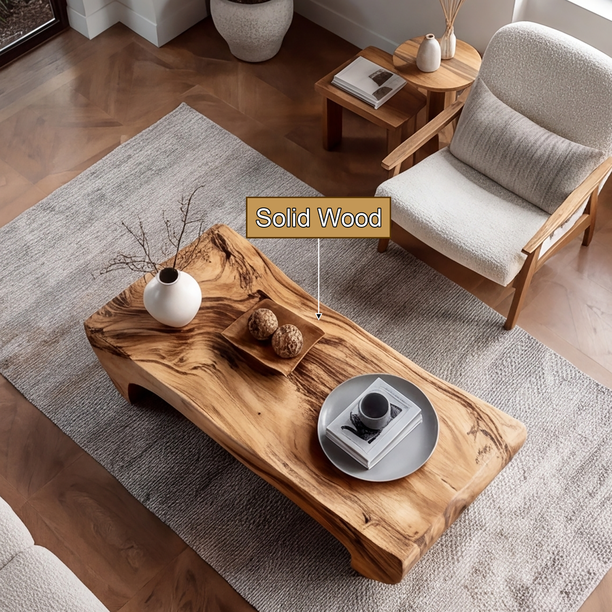 Liora Live Edge Solid Wood Coffee Table SPA897235 - Timberustic Coffee Table