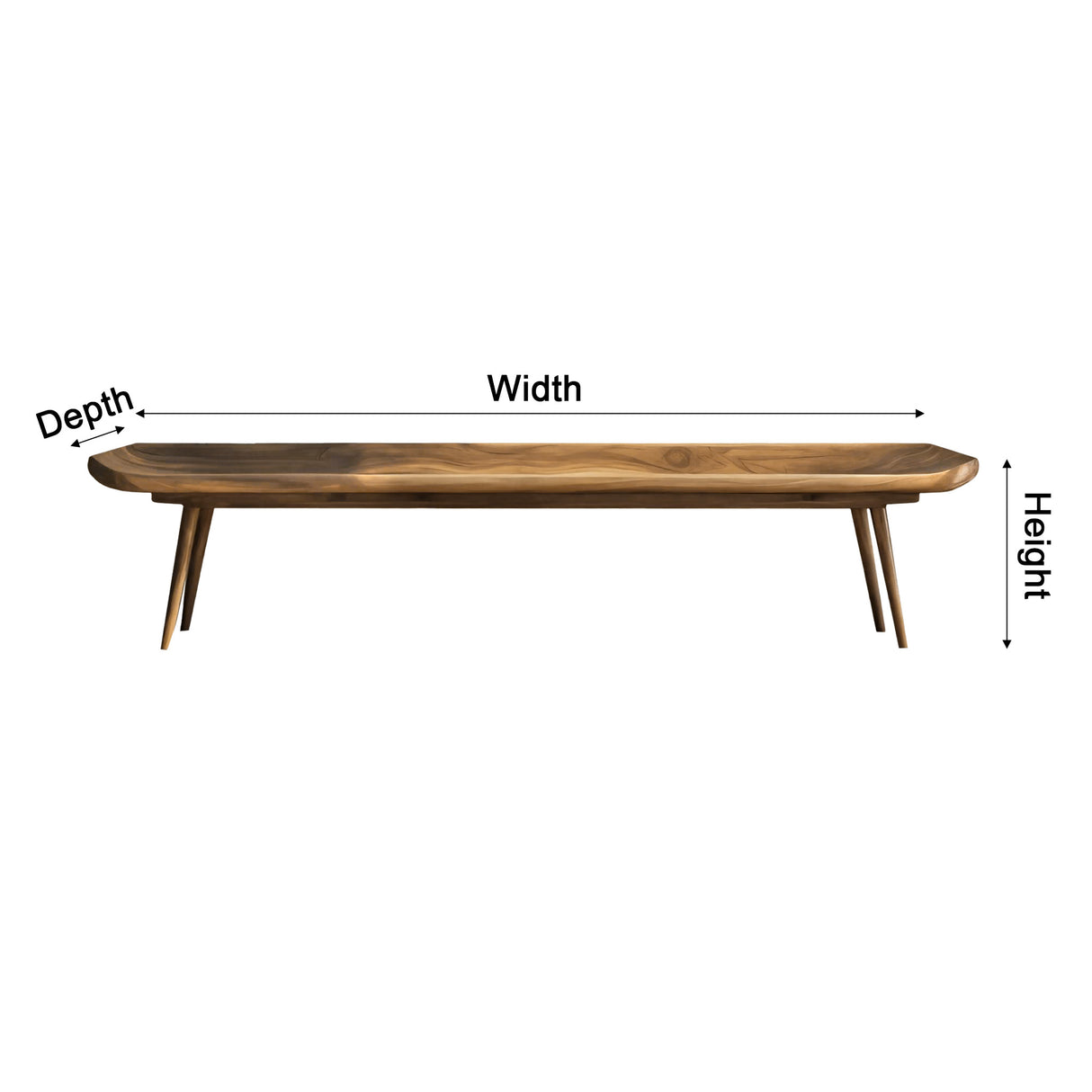Liora Organic Modern Solid Wood Indoor Bench