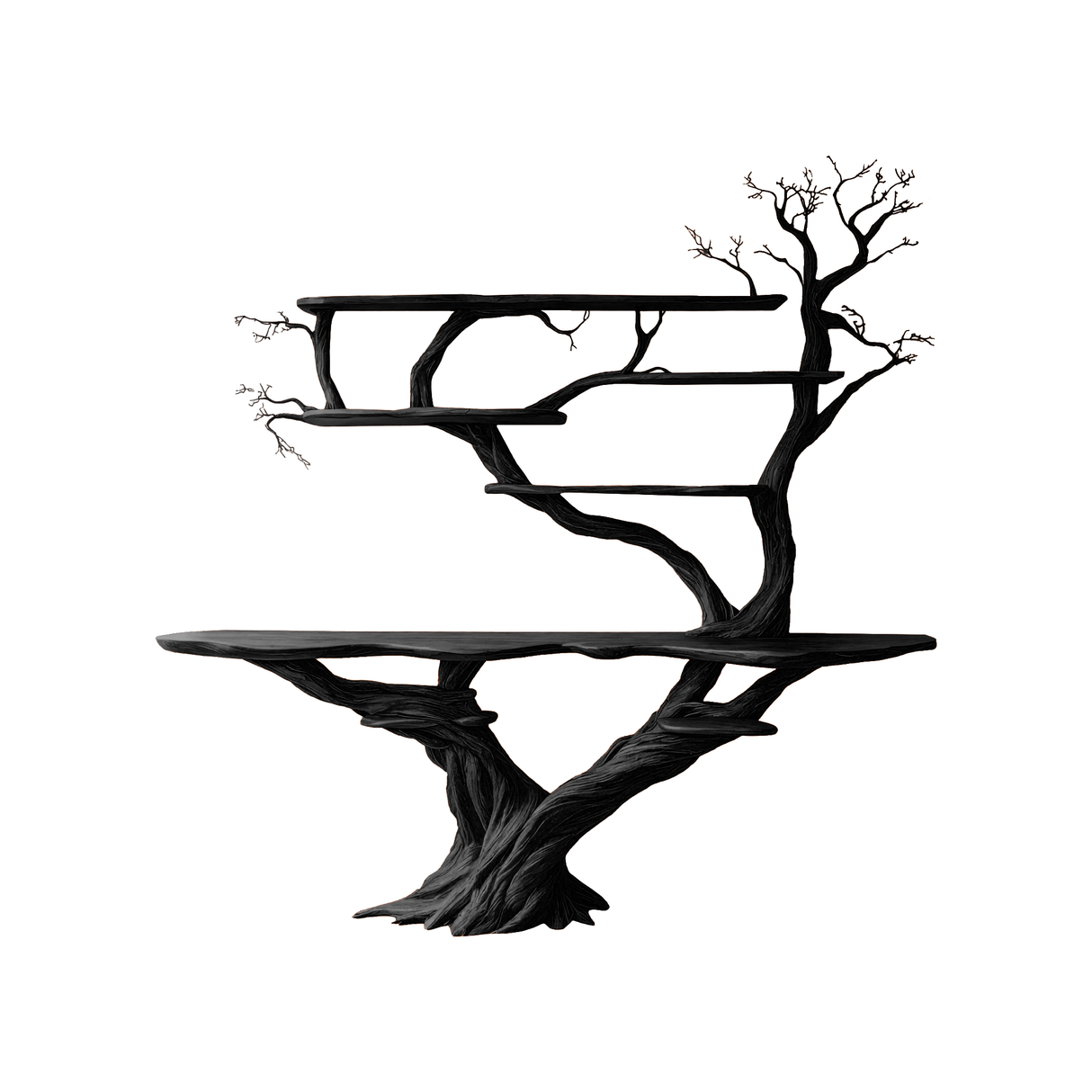 Liorath Live Edge Solid Wood Console Table with Shelves Black - Timberustic Console Table with Shelves