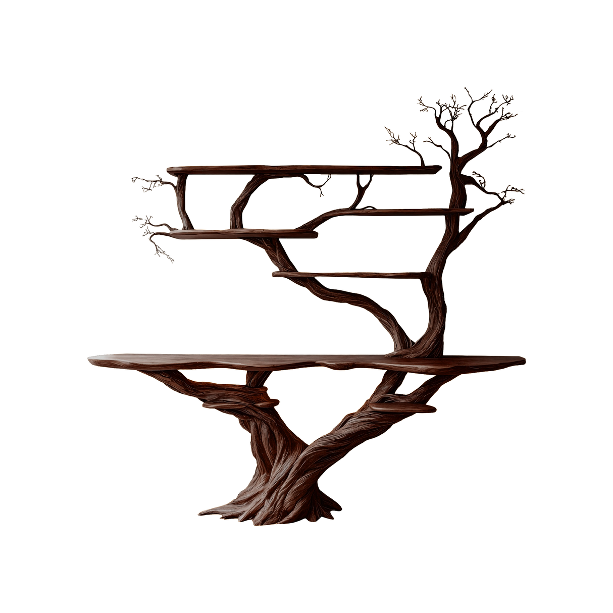Liorath Live Edge Solid Wood Console Table with Shelves Dark Walnut - Timberustic Console Table with Shelves