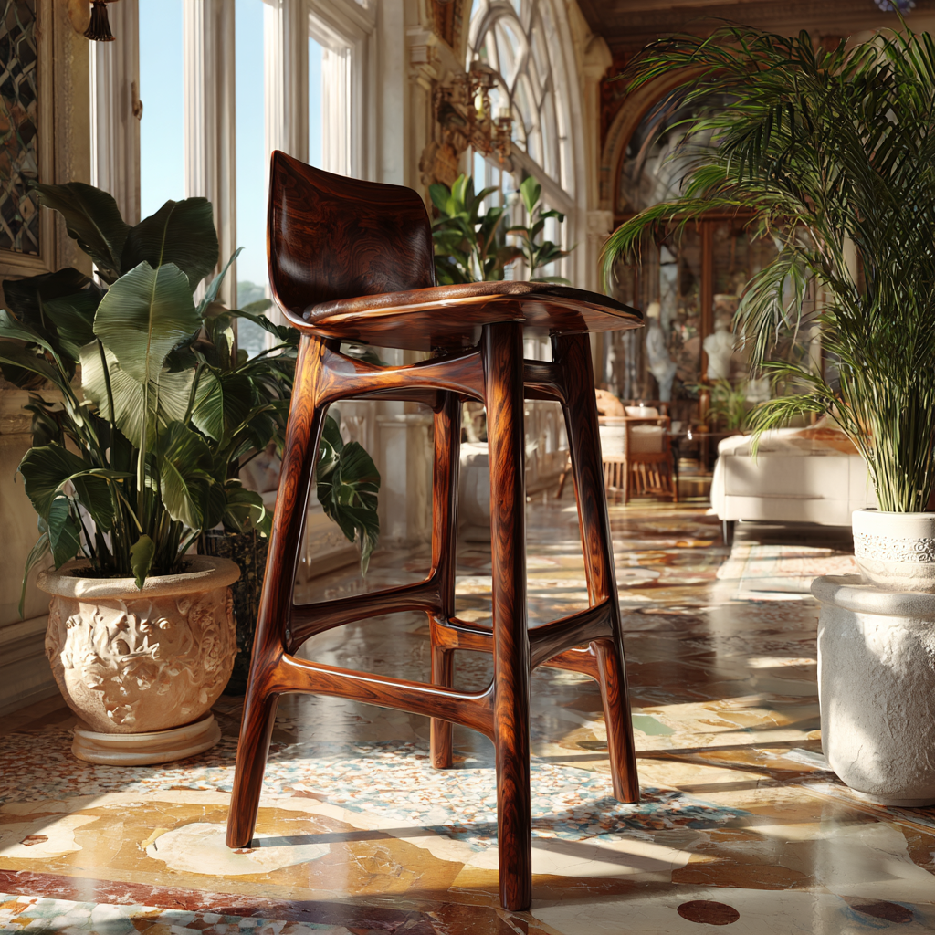 Lioren Arc Solid Wood Bar Stool - Timberustic Bar Stool