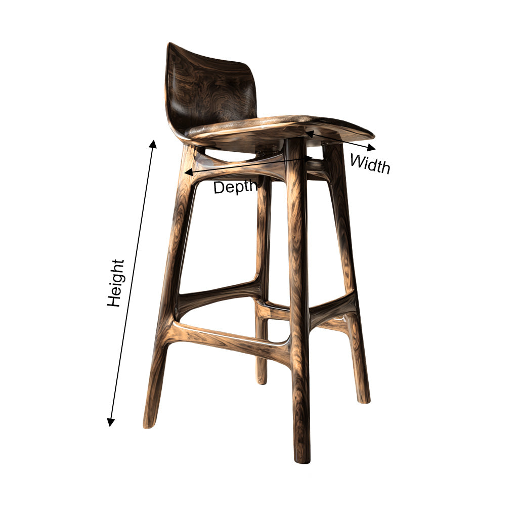 Lioren Arc Solid Wood Bar Stool - Timberustic Bar Stool