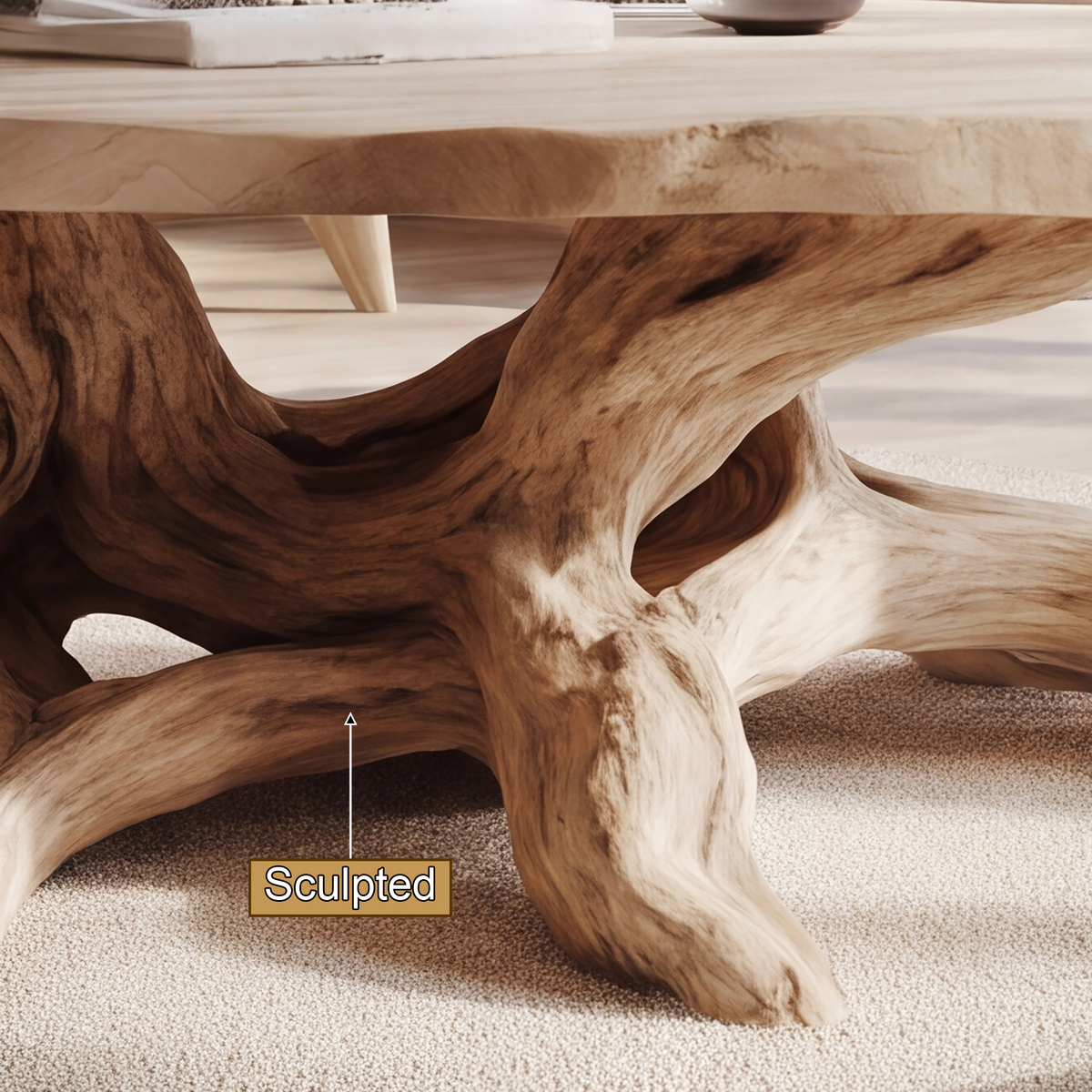 Lioren Live Edge Solid Wood Coffee Table SPA825733 - Timberustic Coffee Table