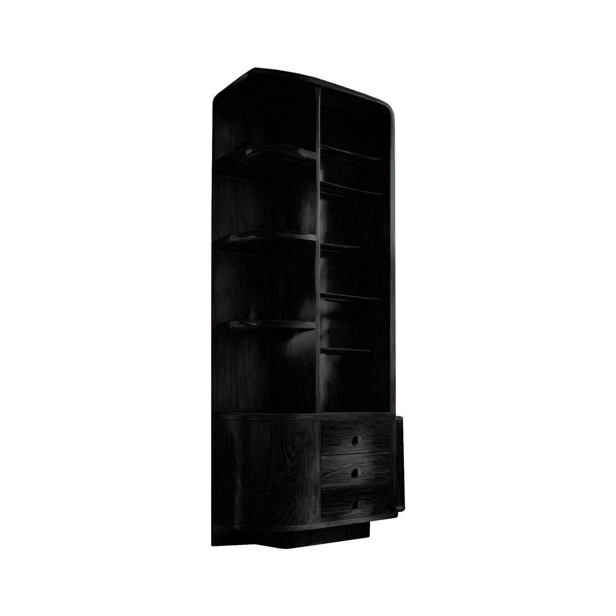 Lioren Sculpted Solid Wood Bathroom Cabinet Black - Timberustic Bathroom Cabinet