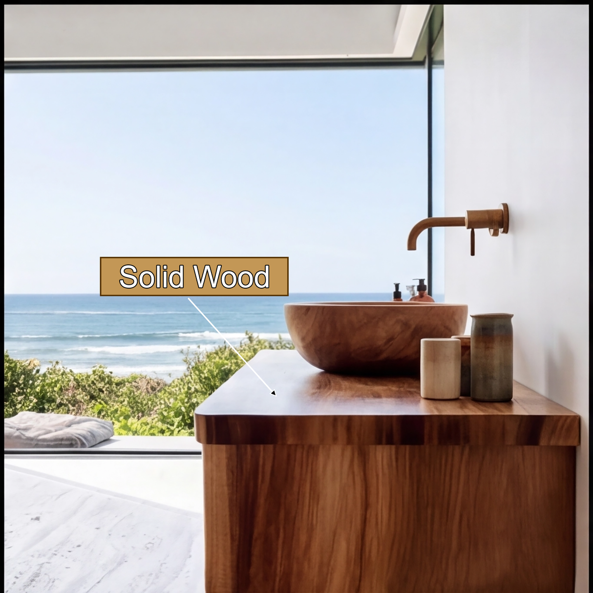 Lioren Sculpted Solid Wood Floating Bathroom Vanity with Drawers SPA182397 - Timberustic Floating Bathroom Vanity With Drawers