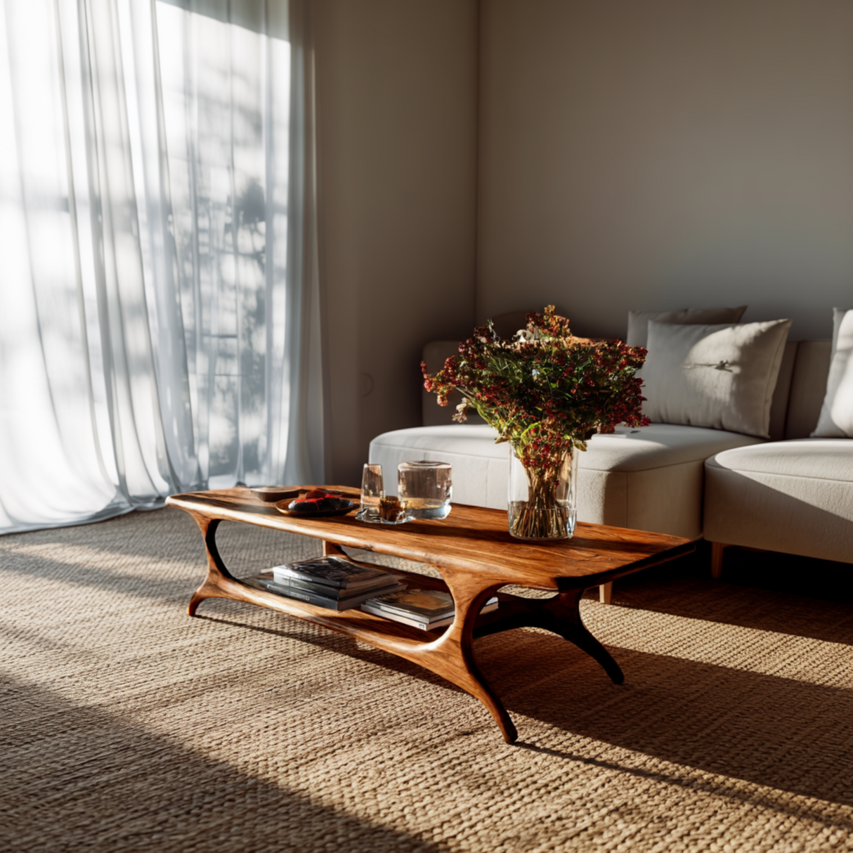 Lirven Arch Solid Wood Coffee Table