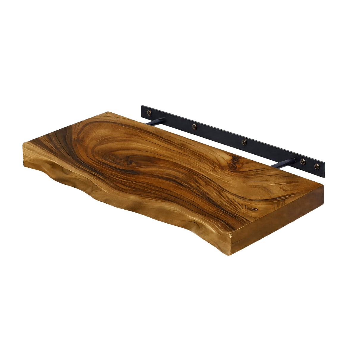 Live Edge Rustic Solid Wood Floating Shelf Teak - Timberustic Floating Shelf