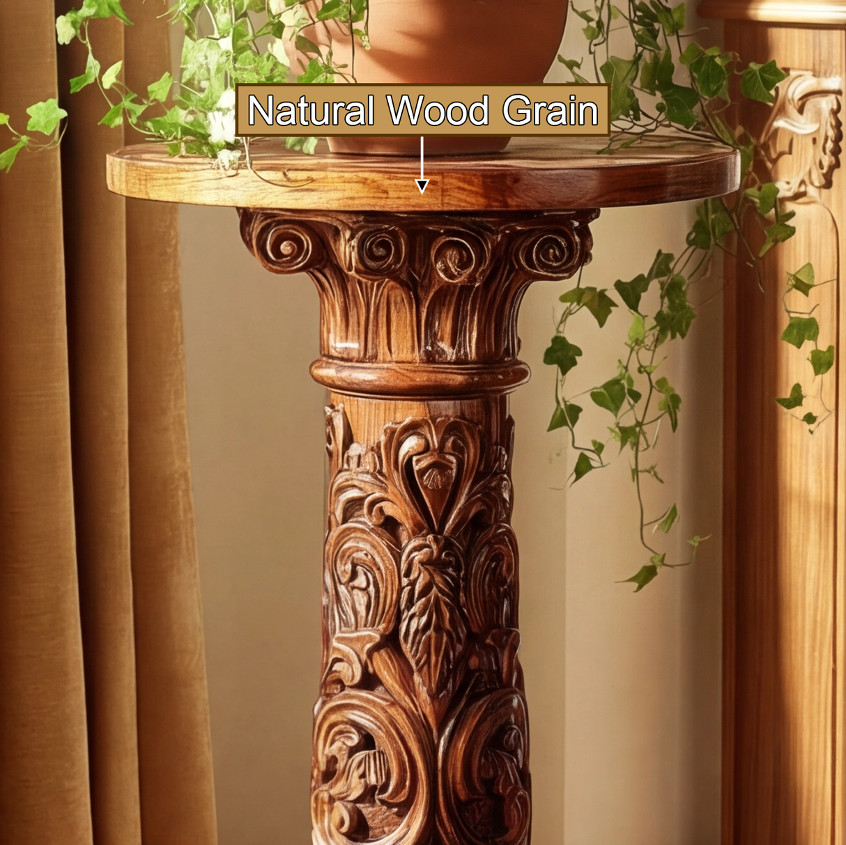 Lorvane Solid Wood Pedestal Stand - Timberustic Pedestal Stand
