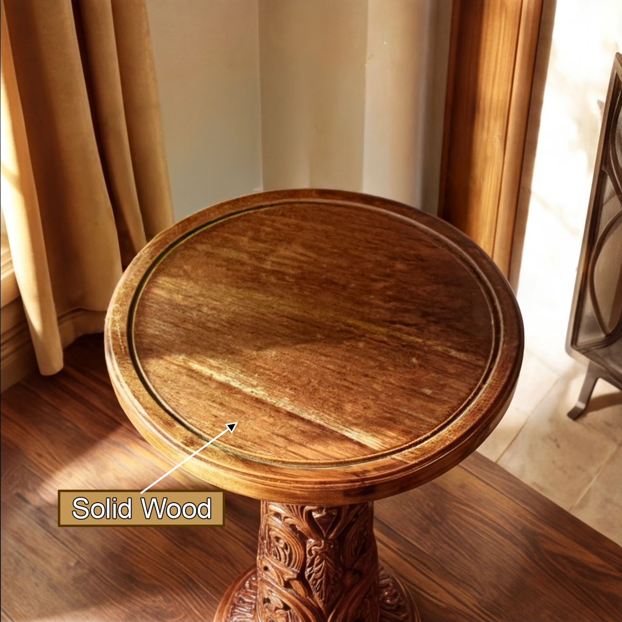 Lorvane Solid Wood Pedestal Stand - Timberustic Pedestal Stand