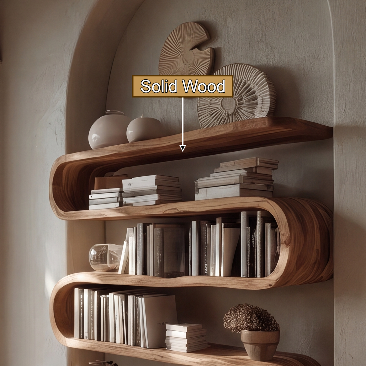 Lumira Handcrafted Solid Wood Bookshelf