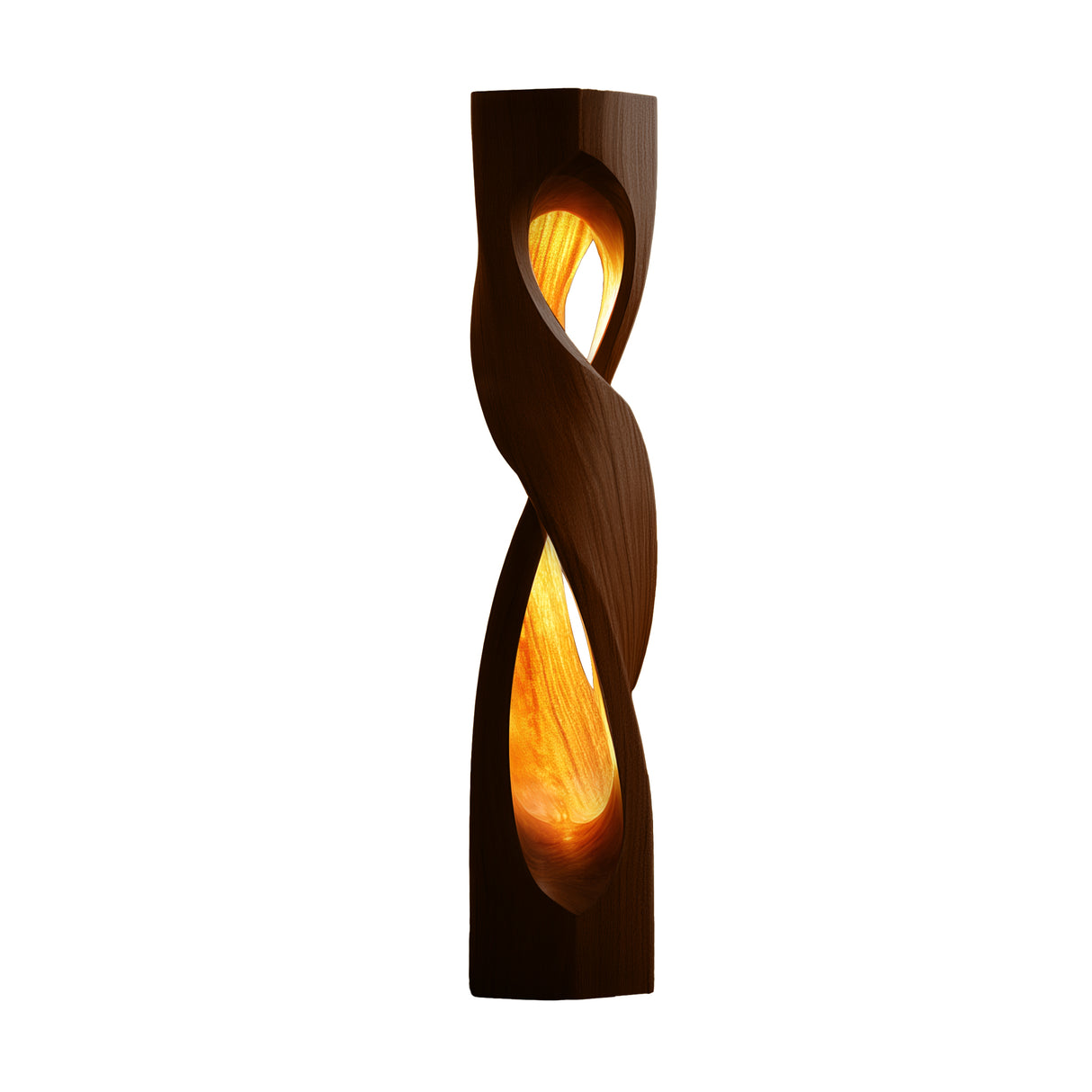 Lumora Sculpted Solid Wood Floor Lamp Dark Walnut - Timberustic Floor Lamp