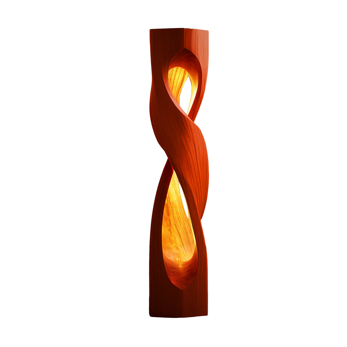 Lumora Sculpted Solid Wood Floor Lamp Mahogany - Timberustic Floor Lamp