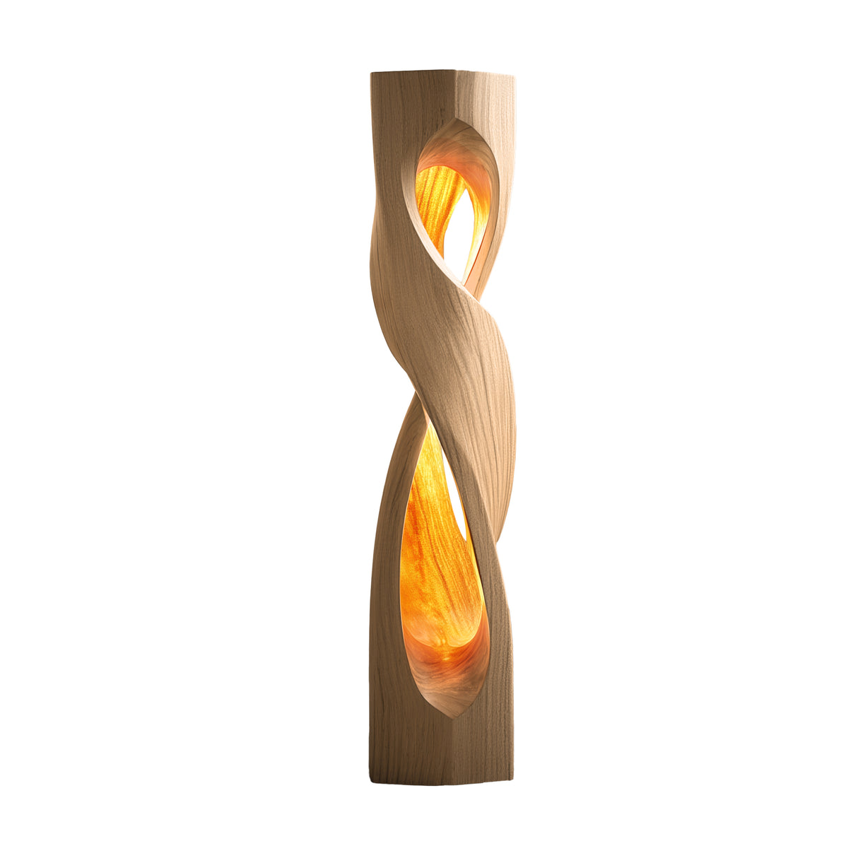 Lumora Sculpted Solid Wood Floor Lamp Natural Oak - Timberustic Floor Lamp