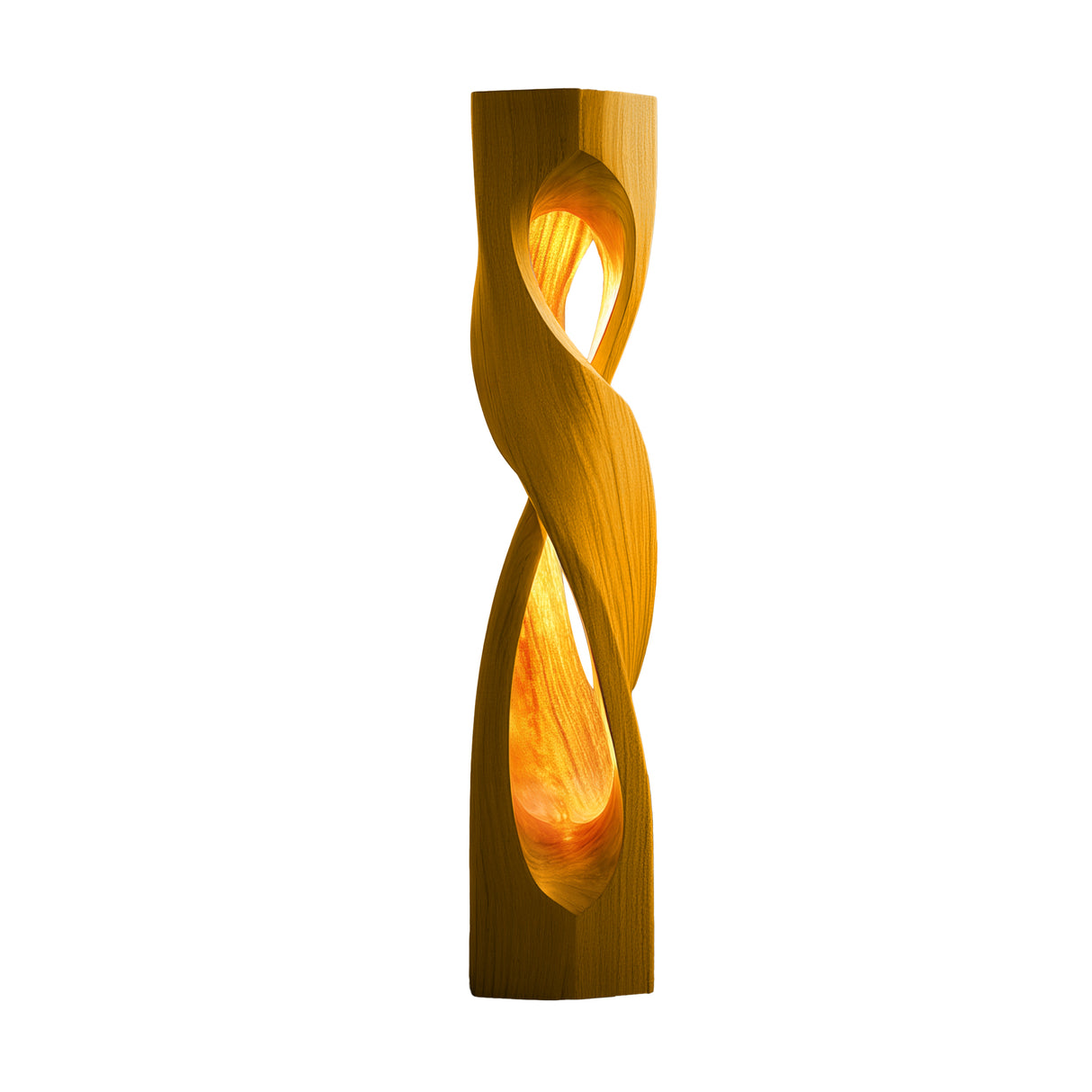 Lumora Sculpted Solid Wood Floor Lamp Teak - Timberustic Floor Lamp