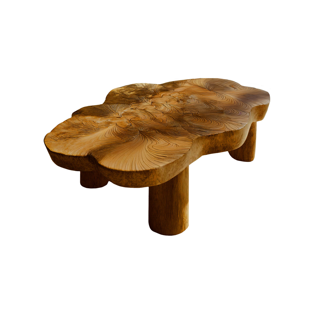 Lunara Bloom Handcrafted Solid Wood Coffee Table