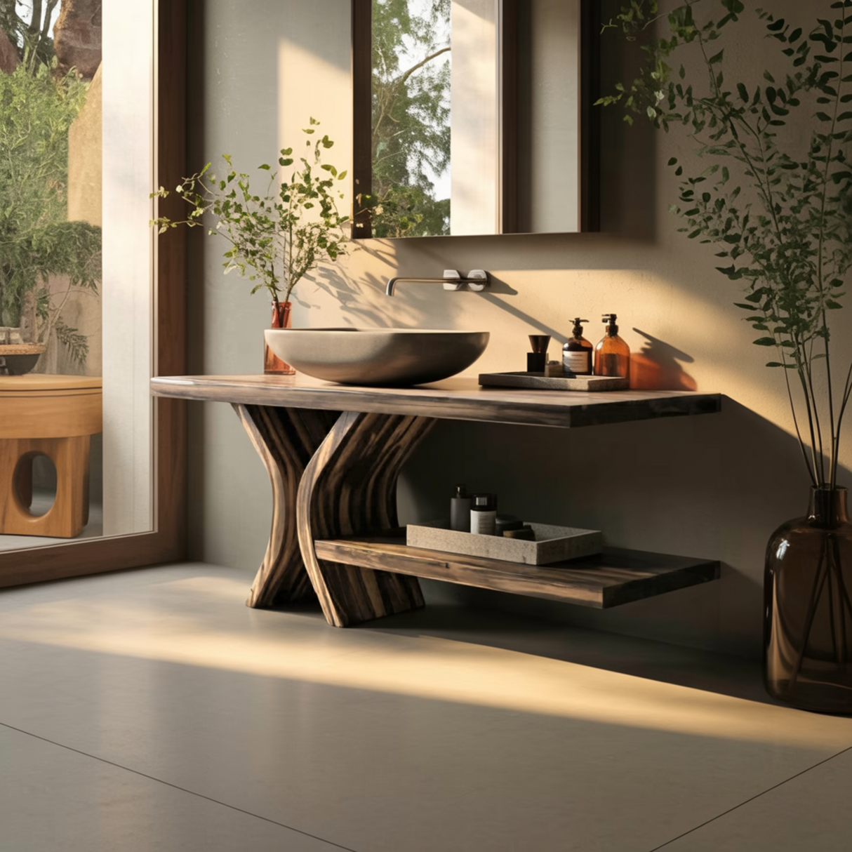 Lunara Flowform Solid Wood Bathroom Vanity