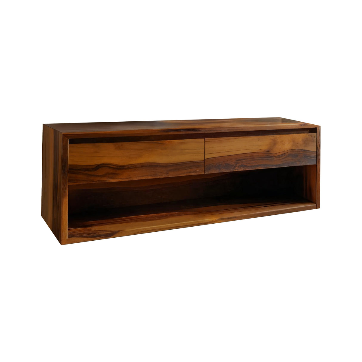 Lunara Minimal Japandi Handcrafted Solid Wood Floating Bathroom Vanity With Drawers Brown - Timberustic Floating Bathroom Vanity With Drawers