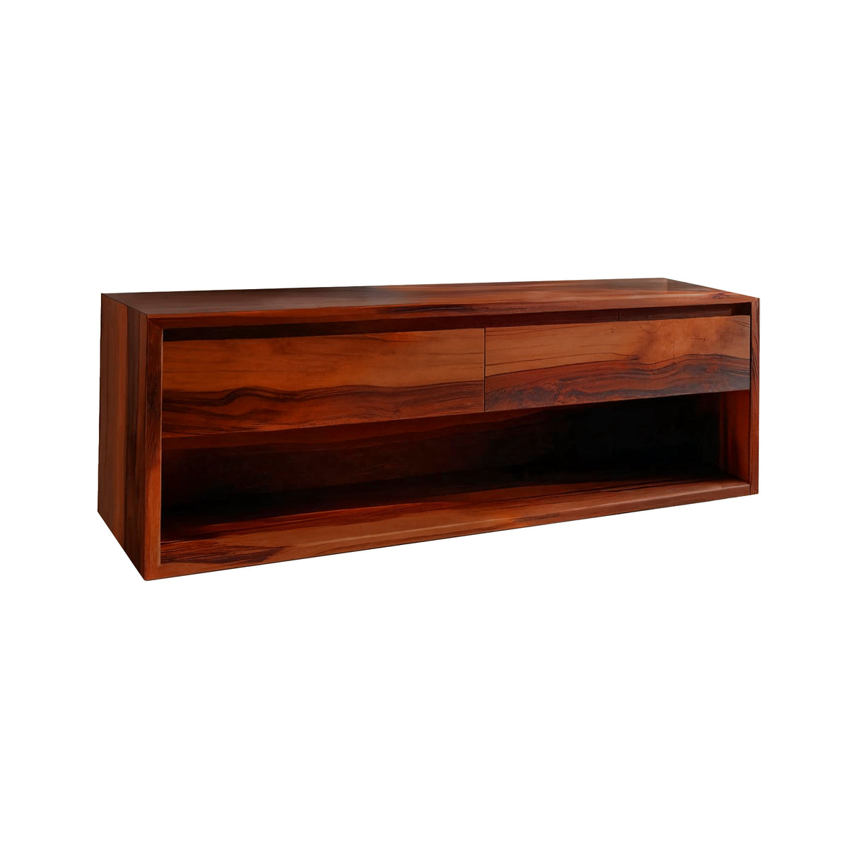 Lunara Minimal Japandi Handcrafted Solid Wood Floating Bathroom Vanity With Drawers Mahogany - Timberustic Floating Bathroom Vanity With Drawers