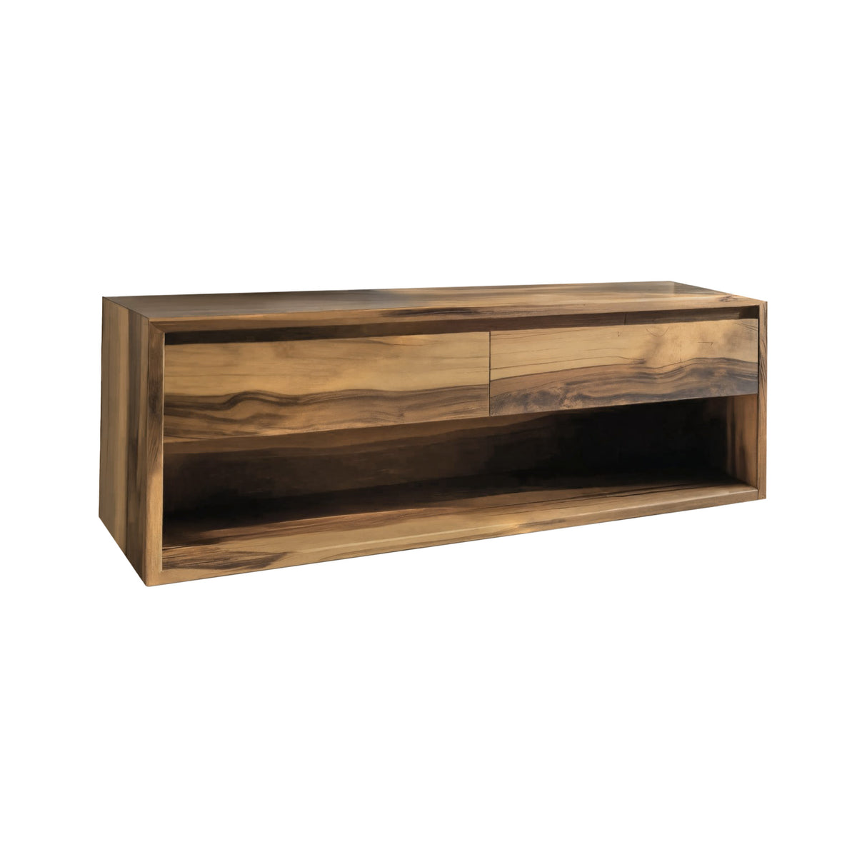 Lunara Minimal Japandi Handcrafted Solid Wood Floating Bathroom Vanity With Drawers