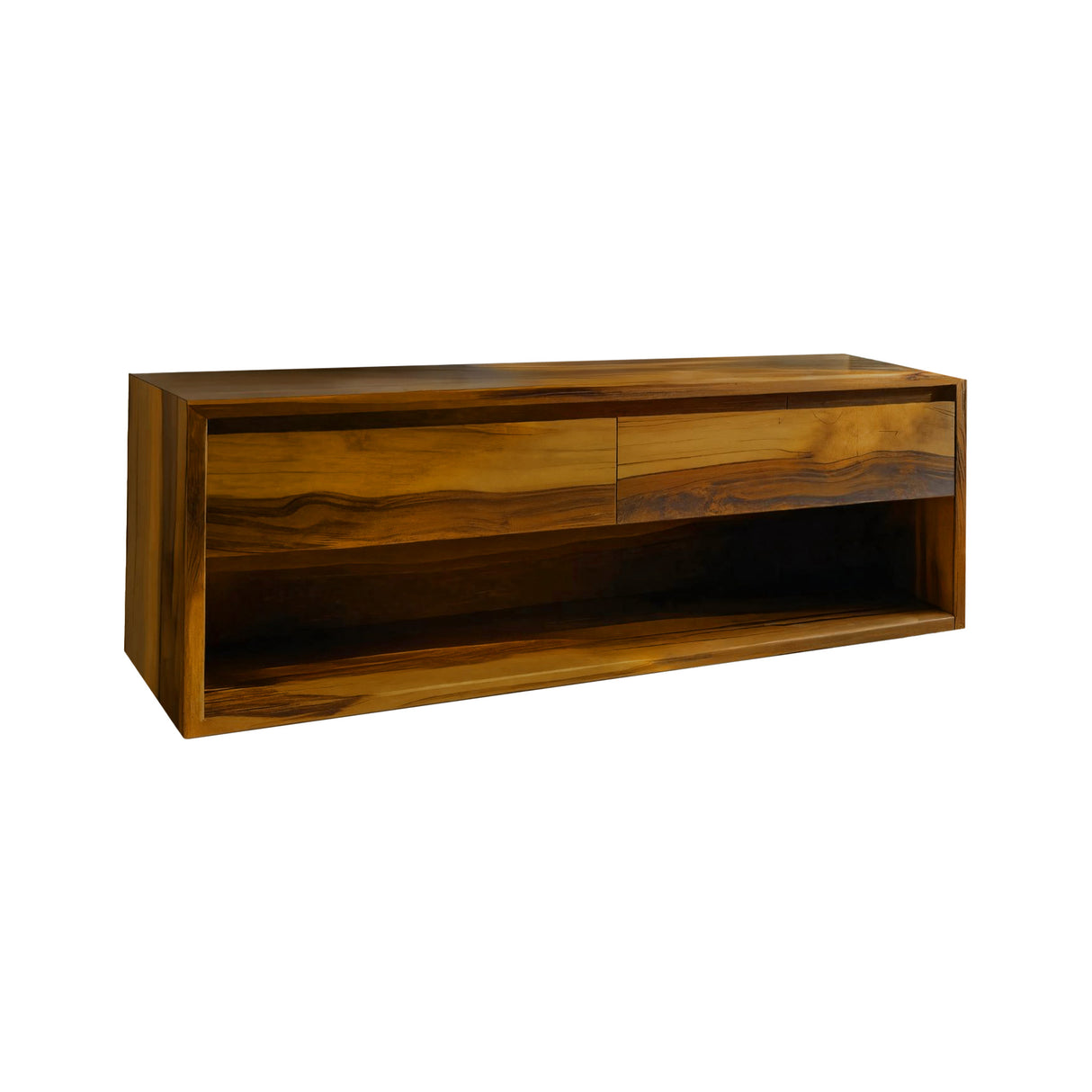 Lunara Minimal Japandi Handcrafted Solid Wood Floating Bathroom Vanity With Drawers Teak - Timberustic Floating Bathroom Vanity With Drawers