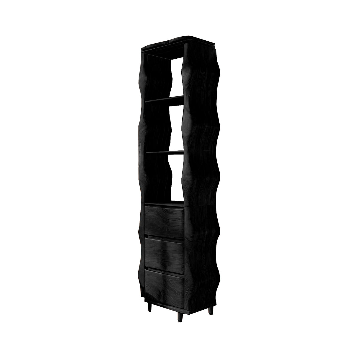 Lunara Sculpted Solid Wood Bathroom Cabinet Black - Timberustic Bathroom Cabinet