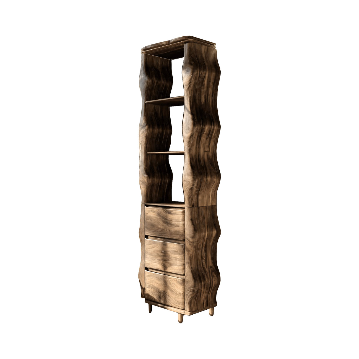 Lunara Sculpted Solid Wood Bathroom Cabinet Natural Oak - Timberustic Bathroom Cabinet