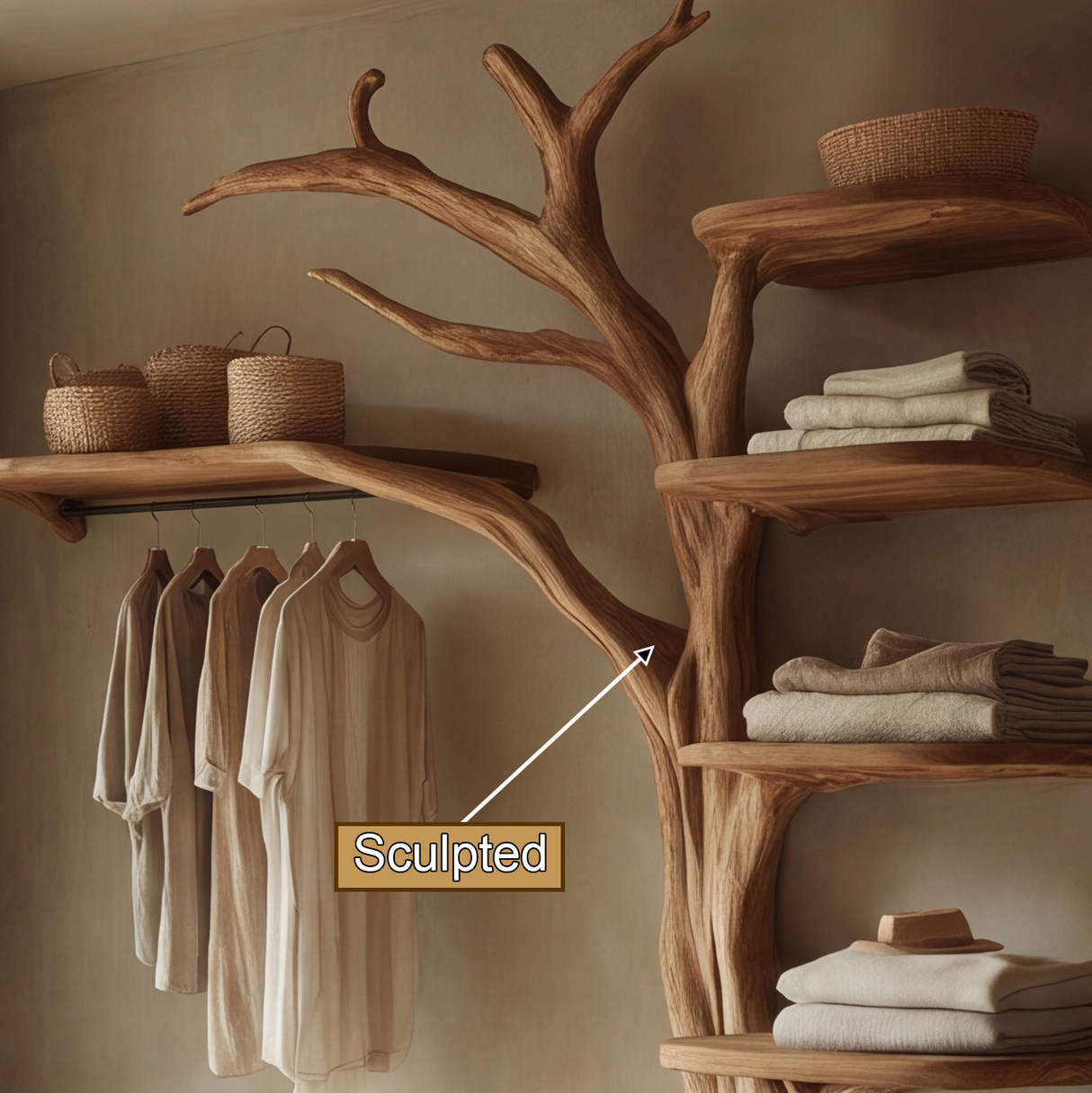 Lunareth Handcrafted Solid Wood Entryway Organizer - Timberustic Entryway Organizer