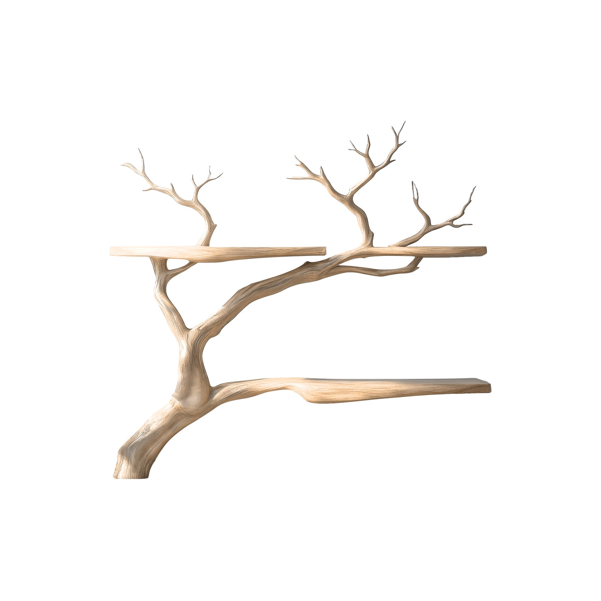 Lunareth Handcrafted Solid Wood Tree Bookshelf