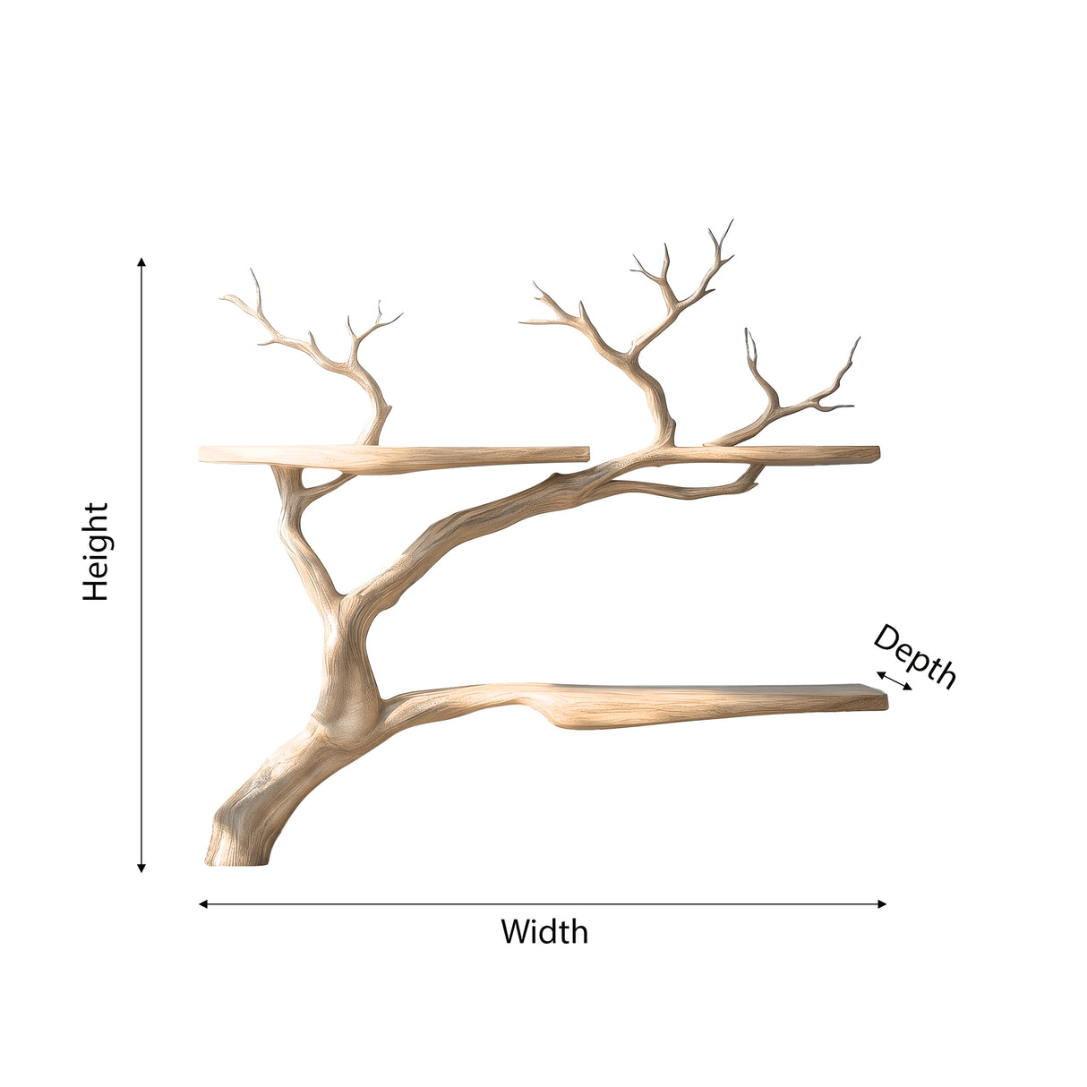 Lunareth Handcrafted Solid Wood Tree Bookshelf