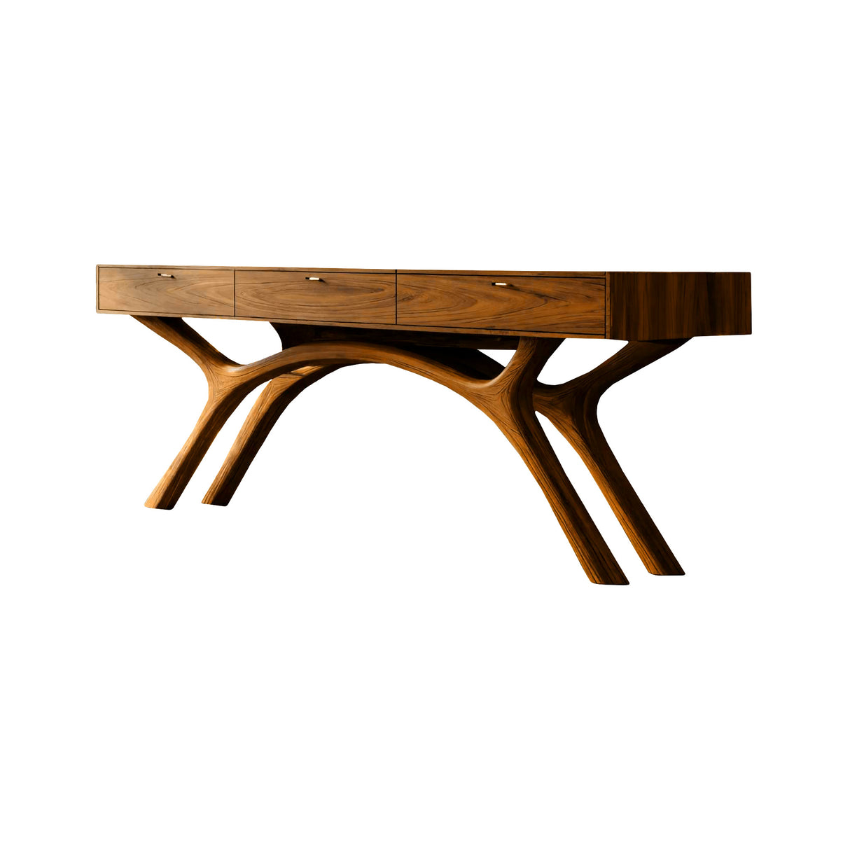 Lunaris Arc Handcrafted Solid Wood Console Table Brown - Timberustic Console Table