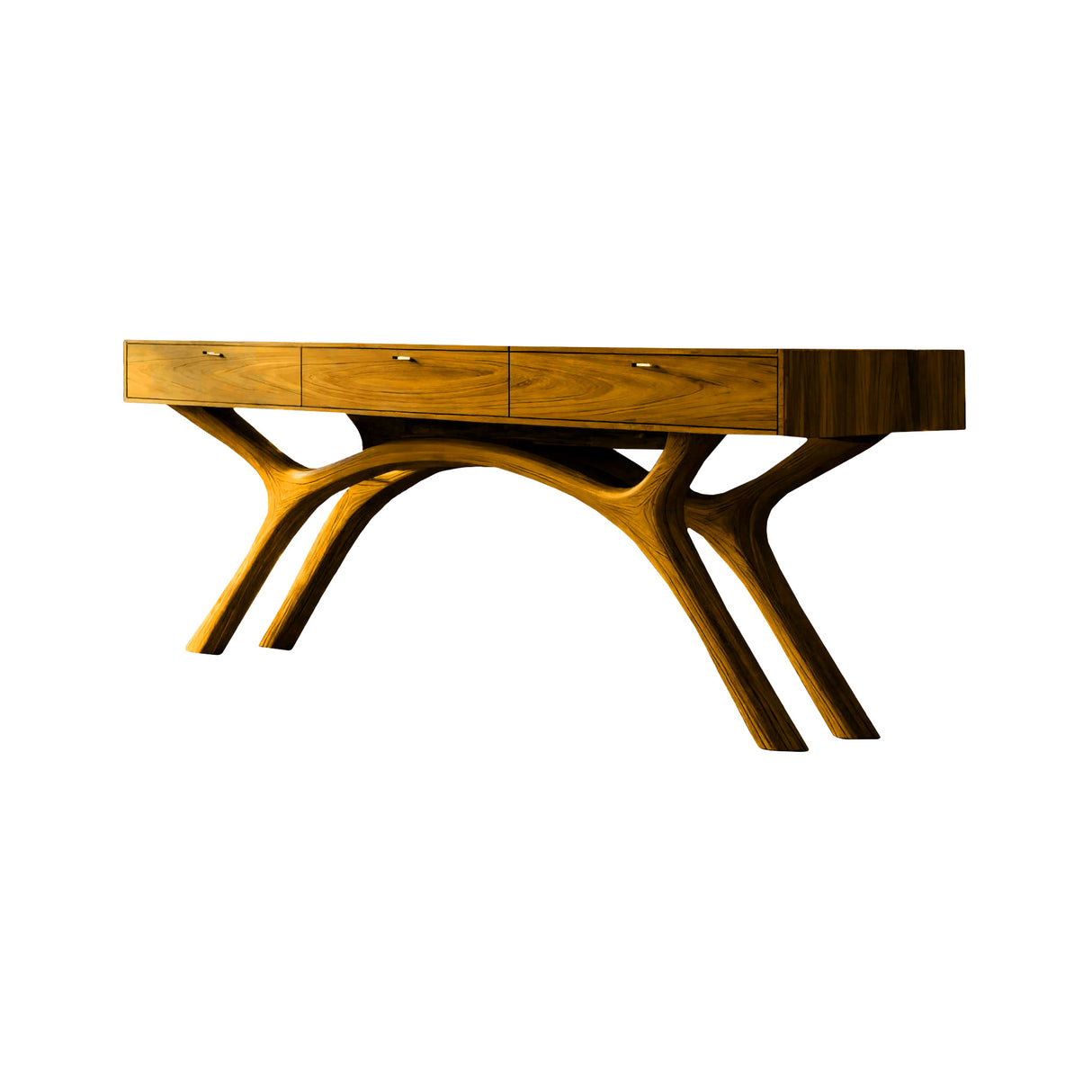 Lunaris Arc Handcrafted Solid Wood Console Table Teak - Timberustic Console Table