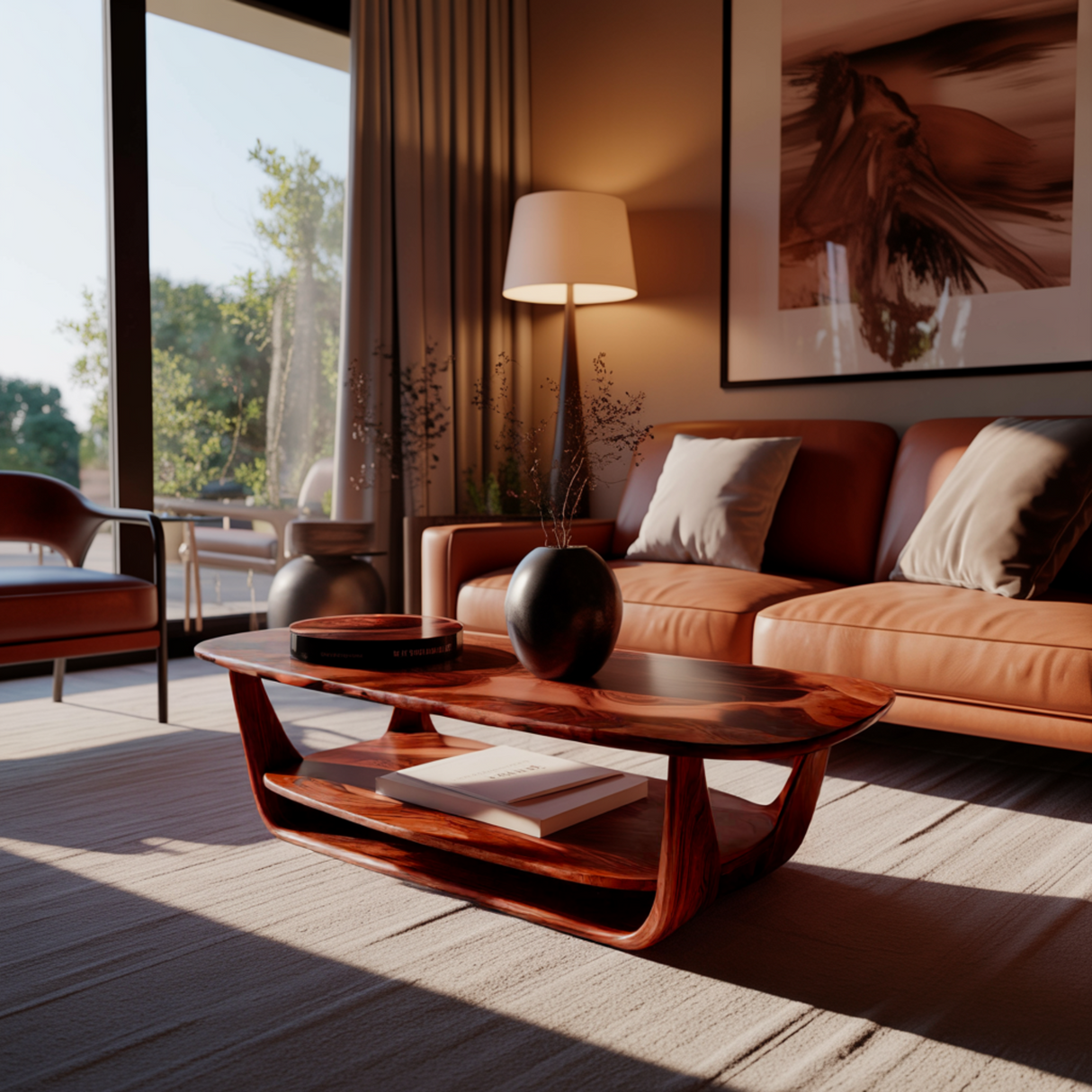 Lunaris Flow Handcrafted Wood Coffee Table - Timberustic Coffee Table