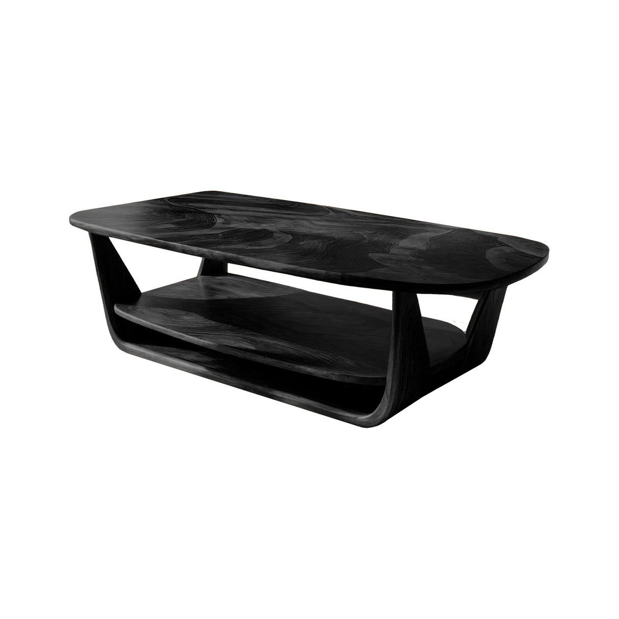 Lunaris Flow Handcrafted Wood Coffee Table Black - Timberustic Coffee Table