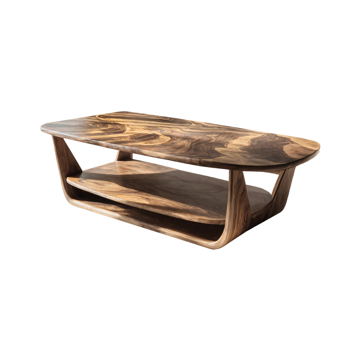 Lunaris Flow Handcrafted Wood Coffee Table Natural Oak - Timberustic Coffee Table