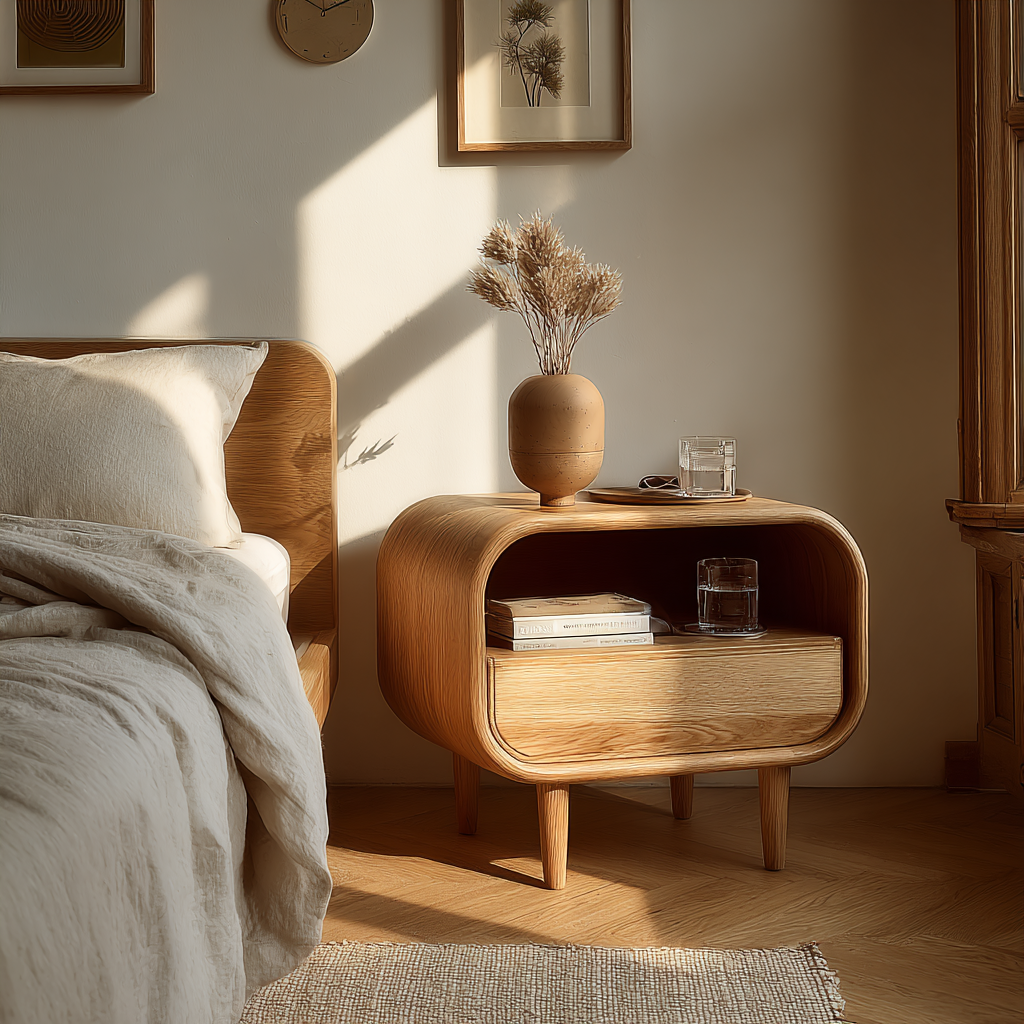 Lunaris Solid Wood Bedside Table - Timberustic Bedside Table
