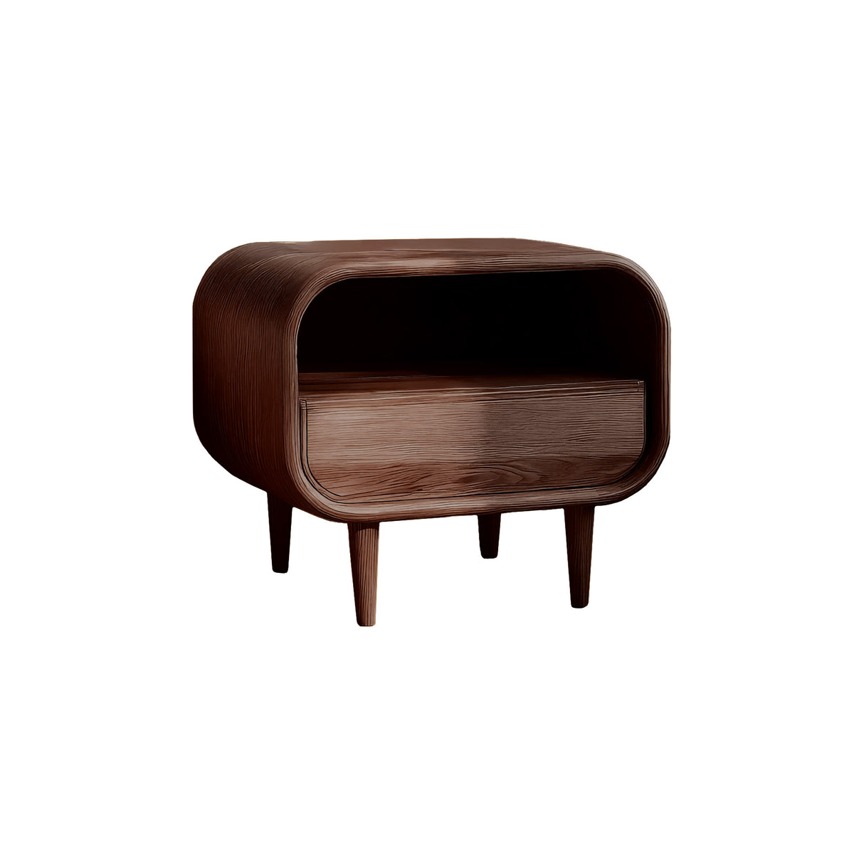 Lunaris Solid Wood Bedside Table Dark Walnut - Timberustic Bedside Table